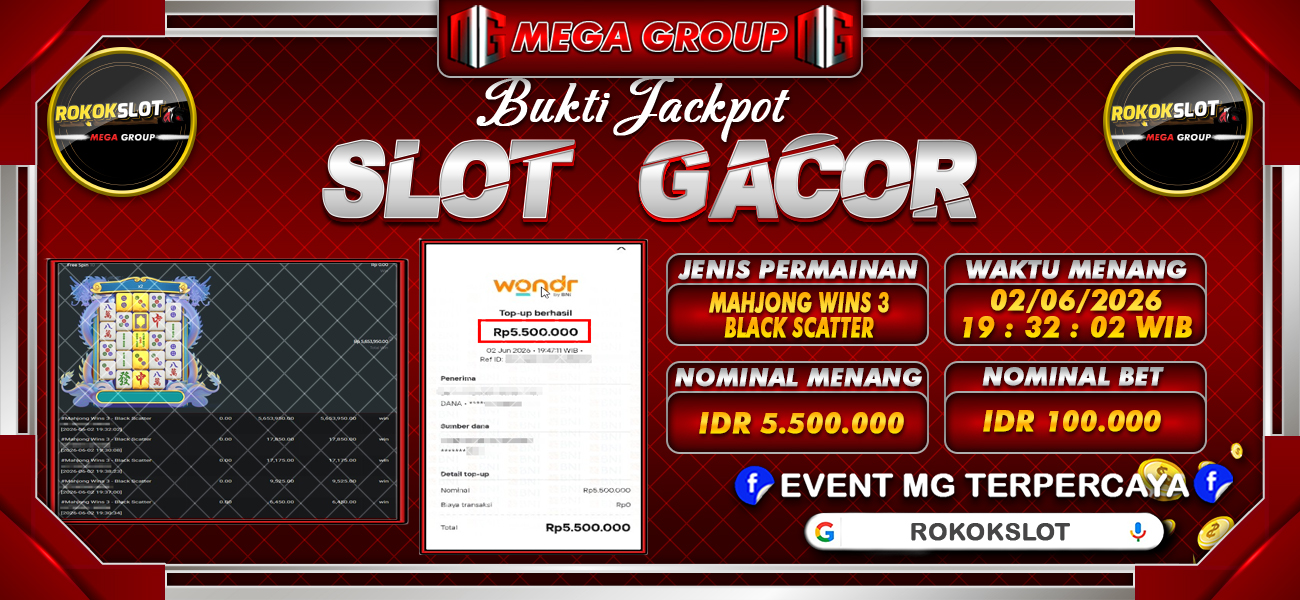 Bukti JP situs Rokokslot hari Rabu, 03 Juni 2026