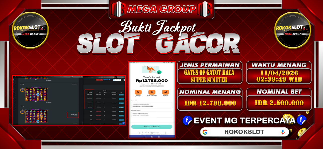 Bukti JP situs Rokokslot hari Sabtu, 11 April 2026