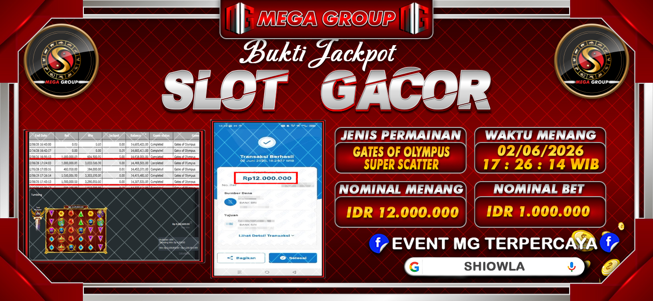 Bukti JP situs Shiowla hari Rabu, 03 Juni 2026
