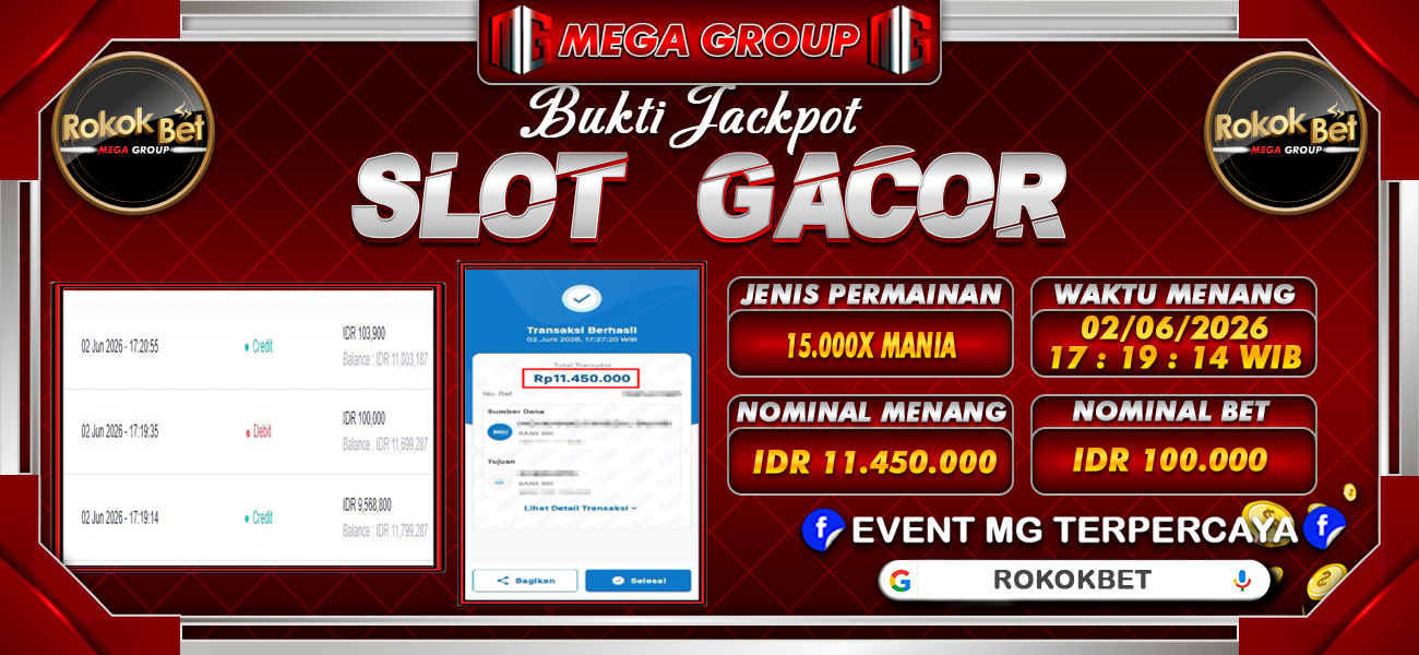 Bukti JP situs Rokokbet hari Selasa, 02 Juni 2026